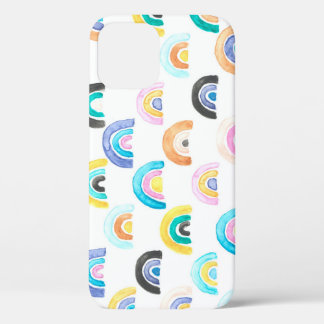 Kinderachtige regenboog, Waterverf Kinder Patroon. iPhone 12 Hoesje