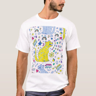 Kinderachtige tijger en regenboog patroon t-shirt