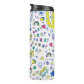 Kinderachtige tijger en regenboog patroon thermosbeker (Geroteerd rechts)