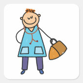 Kinderarts Vierkante Sticker (Voorkant)