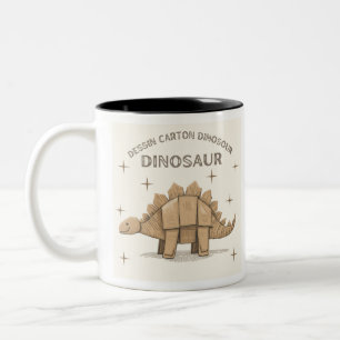 Kinderbeker met Adorable Dinosaurus Tekening Tweekleurige Koffiemok