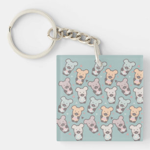 Kinderberen en Donuts Patroon Sleutelhanger