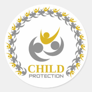 kinderbescherming ronde sticker
