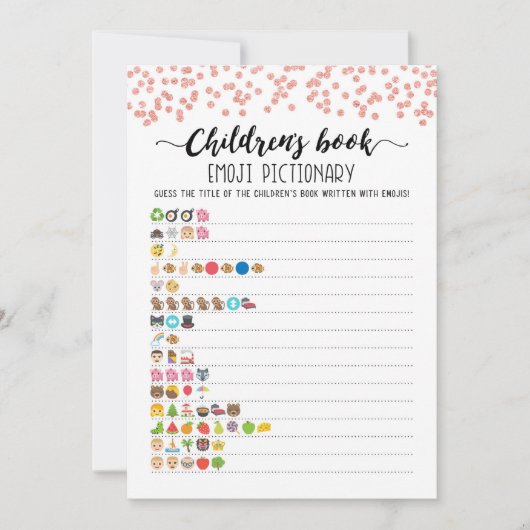 Kinderboek Emoji Pictionary Game Kaart (Voorkant)