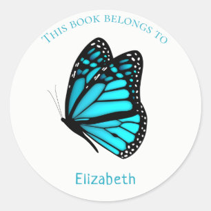kinderboek stickers met turquoise vlinder