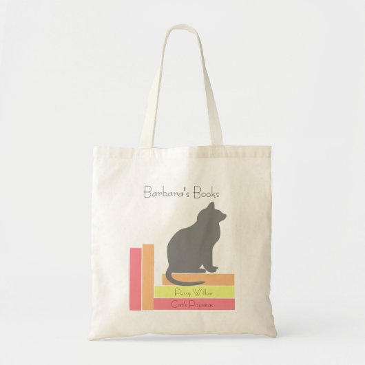 Kinderboeken en kat tote bag (Voorkant)