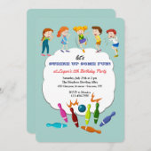 Kinderbowlingfeestje Kaart (Voorkant / Achterkant)