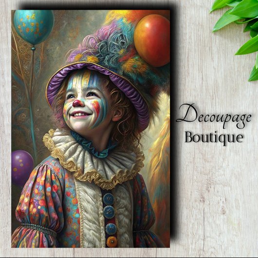 KinderCircusClown Découpage Tissuepapier