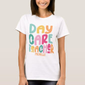 Kinderdagverblijf Docent Kleurrijk Tekstontwerp T-shirt (Voorkant)