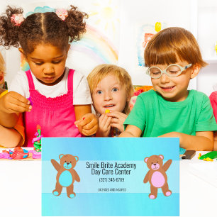 Kinderdagverblijf Watercolor Blue Child Visitekaartje