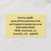 kinderdagverblijven visitekaartje (Achterkant)