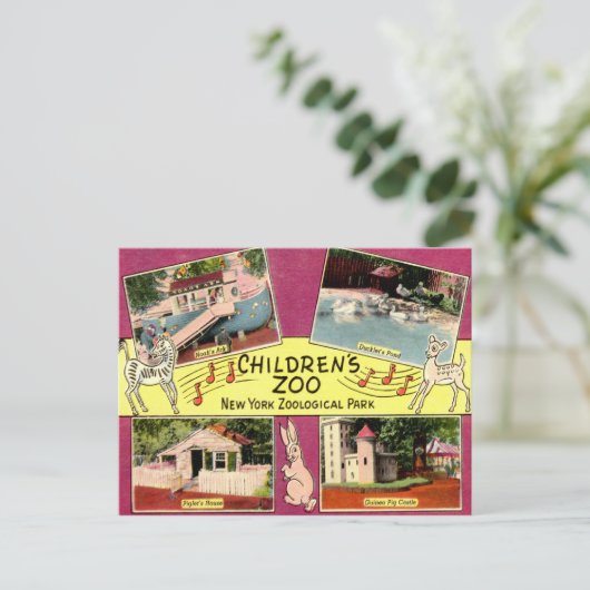 Kinderdierentuin, Bronx Zoo, NY Briefkaart (Staand voorkant)