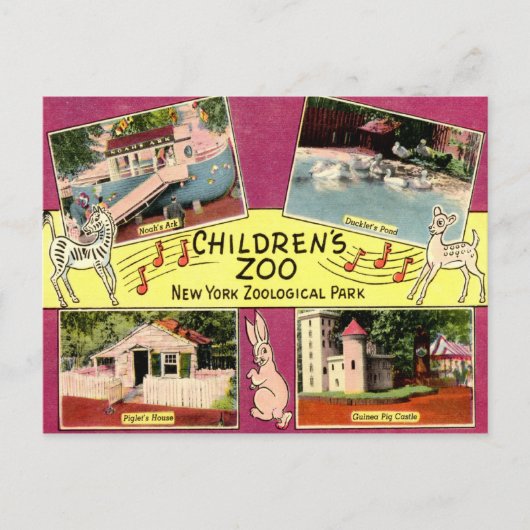 Kinderdierentuin, Bronx Zoo, NY Briefkaart (Voorkant)