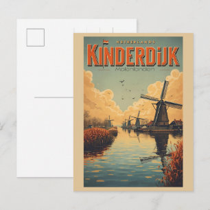 Kinderdijk Holland Nederland Windmolens cadeaus Briefkaart