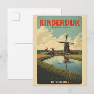 Kinderdijk Holland Netherlands WindMills gifts Briefkaart