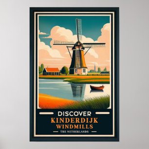  Kinderdijk Windmolens Travel Poster
