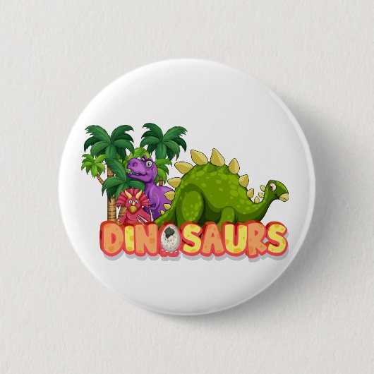 Kinderdinosaurussen Ronde Button 5,7 Cm (Voorkant)