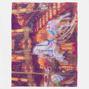 kinderdroom - oud paard carrousel fleece deken