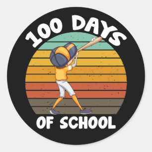 Kinderen 100 dagen school Jongens 100ste dag honkb Ronde Sticker