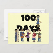 Kinderen 100 dagen T-shirts en cadeautjes op schoo Briefkaart (Voorkant / Achterkant)