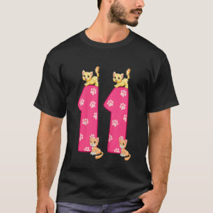 Kinderen 11de Kat Verjaardag Celebrant 11 Jaar Oud T-shirt