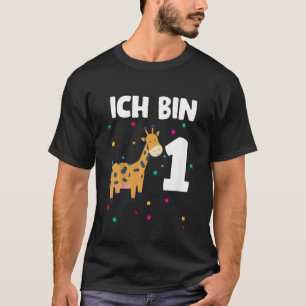 Kinderen 1 verjaardag schattige giraf - 1 jaar jon t-shirt
