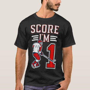 Kinderen 1e verjaardag ijshockey jongen één jaar o t-shirt