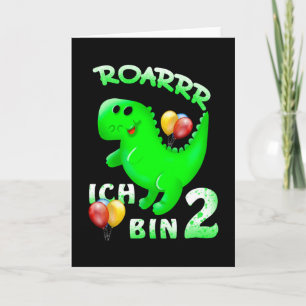 Kinderen 2 Verjaardag Dinosaurussen Kaart