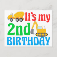 Kinderen 2e verjaardag jongen bouwvoertuig
