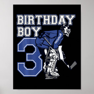 Kinderen 3 jaar oud ijshockey doelman thema verjaa poster