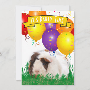 Kinderen 3e verjaardagsfeestje cavia & varkensball kaart