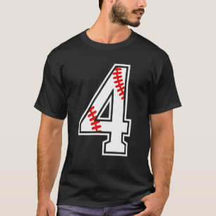Kinderen 4e verjaardag honkbal groot nummer vier 4 t-shirt