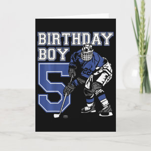 Kinderen 5 jaar ijshockey thema verjaardagsfeest 5 kaart