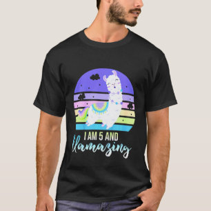Kinderen 5 jaar oud 5e verjaardag Llamazing Llama T-shirt