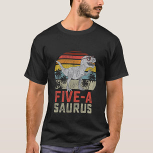Kinderen 5 jaar oud Dinosaur Birthday 5th T Rex Di T-shirt