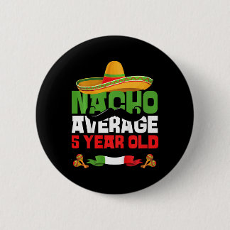Kinderen 5 Jaar Oude Mexicaanse Fiesta 5e Verjaard Ronde Button 5,7 Cm