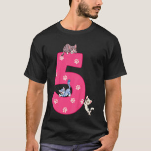 Kinderen 5de kat verjaardag celebrant 5 jaar oude t-shirt