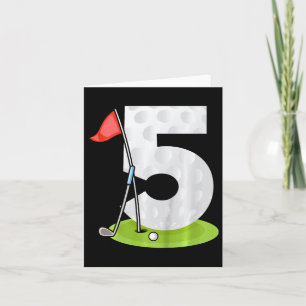 Kinderen 5e verjaardag golf grappige golfer 5 jaar kaart
