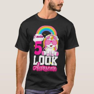 Kinderen 5e verjaardag meisje geweldig leuk eenhoo t-shirt