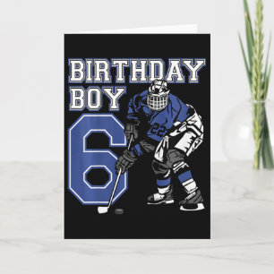 Kinderen 6 jaar ijshockey thema verjaardagsfeest 6 kaart