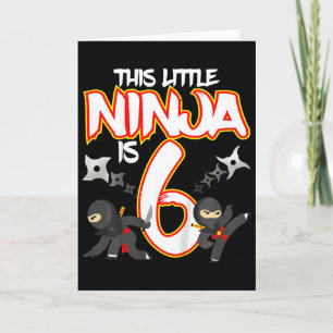 Kinderen 6 Jaar Oude Ninja Verjaardagsfeestje Mart Kaart