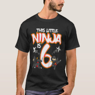 Kinderen 6 Jaar Oude Ninja Verjaardagsfeestje Mart T-shirt