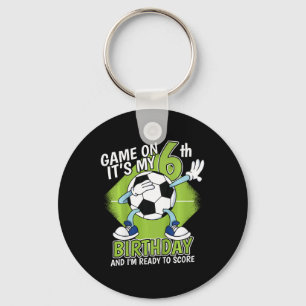 Kinderen 6 Jaar Voetbalspeler Jongen Verjaardag 6d Sleutelhanger