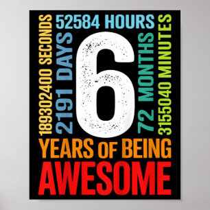 Kinderen 6de verjaardag 6 jaar oud 72 maanden jong poster