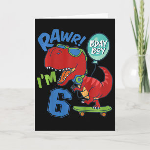 Kinderen 6de verjaardag 6 jaar oude jongen rode T- Kaart