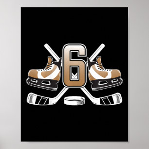 Kinderen 6de verjaardag ijshockey jongen zes jaar poster