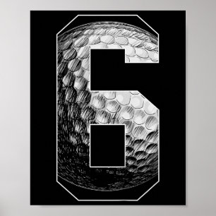 Kinderen 6de verjaardag jongen golfspeler golf 6 j poster