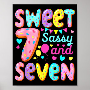 Kinderen 7e verjaardag Sweet Sy en zeven verjaarda Poster