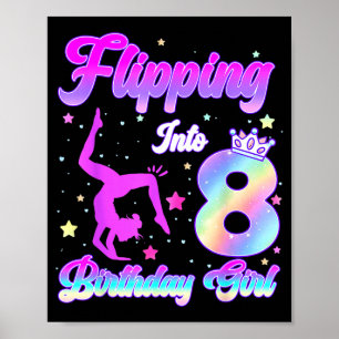 Kinderen 8e verjaardag meisje gymnastiek 8 jaar ou poster