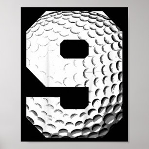 Kinderen 9e verjaardag jongen golfspeler golf 9 ja poster